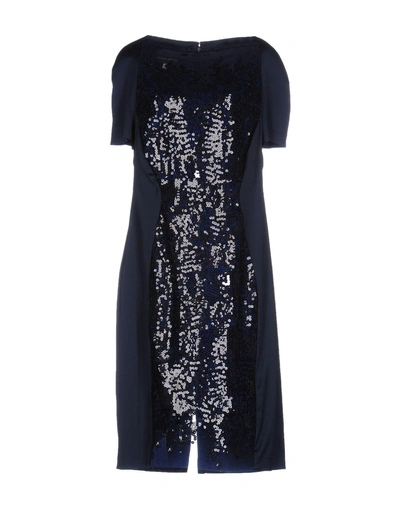 Shop Talbot Runhof Evening Dress In Dark Blue