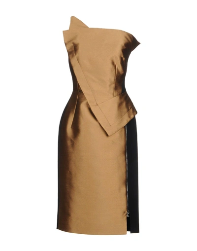 Shop Antonio Berardi Knee-length Dress In Khaki
