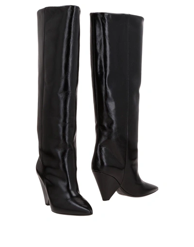 Shop Saint Laurent Knee Boots In Black