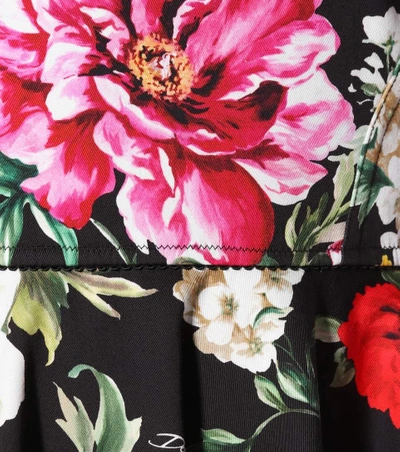 Shop Dolce & Gabbana Floral-printed Cotton-blend Dress In Multicoloured