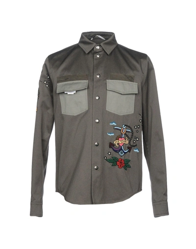 Shop Valentino Shirts In Military Green