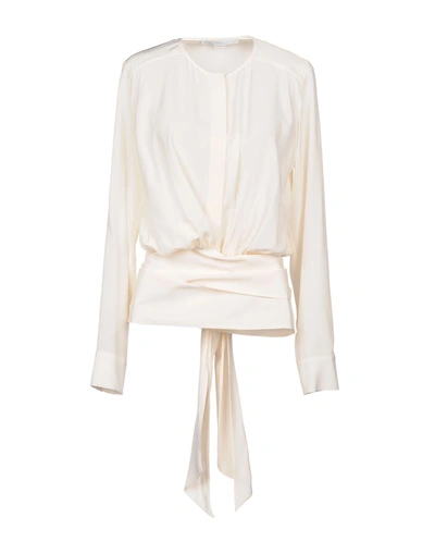 Shop Stella Mccartney Silk Shirts & Blouses In Ivory