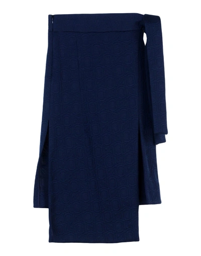 Shop Marni 3/4 Length Skirt In Dark Blue