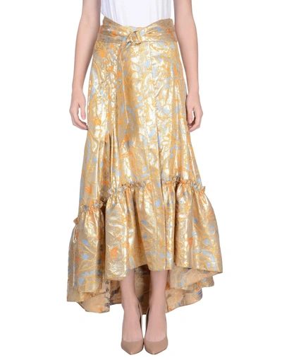 Shop Peter Pilotto Midi Skirts In Gold