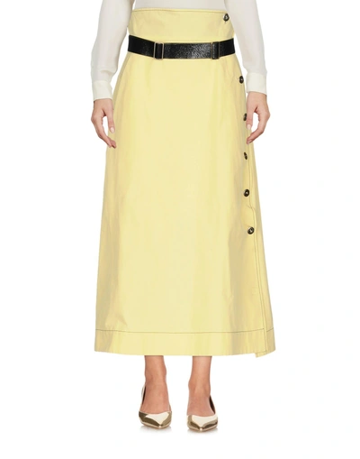Shop Bottega Veneta 3/4 Length Skirt In Yellow