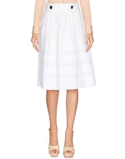Shop Saint Laurent Knee Length Skirts In White