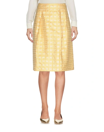 Shop Burberry Knee Length Skirts In Light Yellow