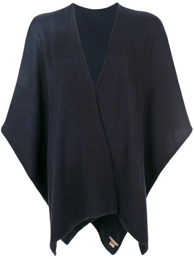 Shop Hemisphere Cashmere Knitted Cape In Blue