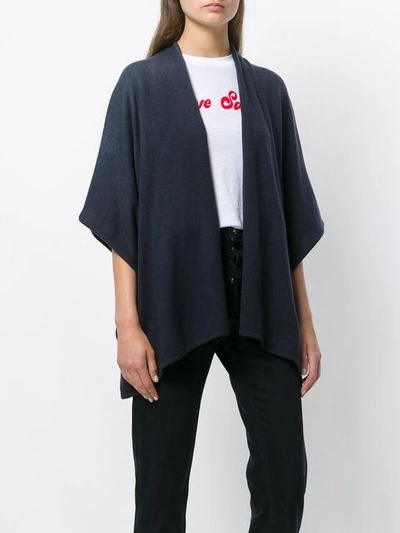 Shop Hemisphere Cashmere Knitted Cape In Blue