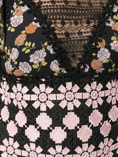Shop Giamba Contrast Pattern Dress - Black