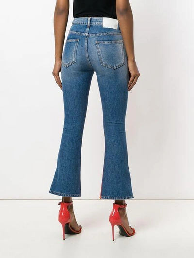 Shop Msgm Panelled Flared Denim Jeans