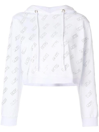 Shop Gcds Cropped-kapuzenpullover In White