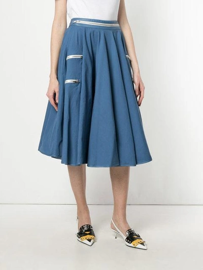 Shop Calvin Klein 205w39nyc Zip Detail Skirt In Blue