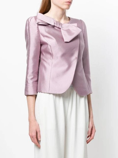 bow-embellished fitted jacket