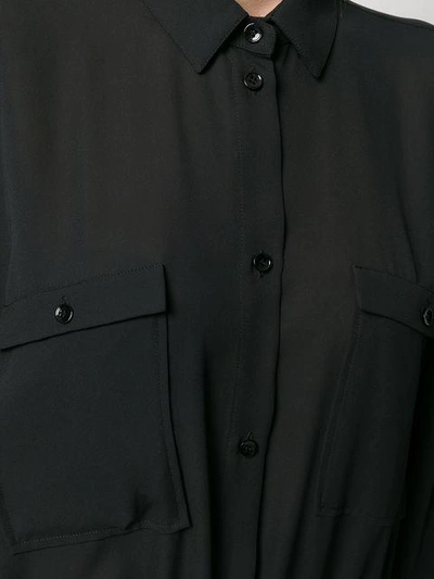 Shop Saint Laurent Fitted Shirt Dress In Black