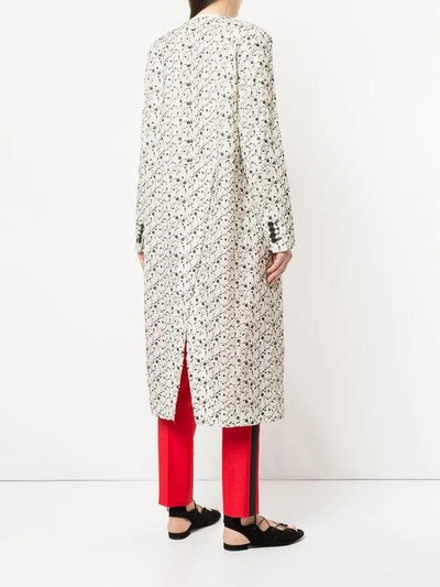 Shop Aalto Floral Print Asymmetric Buttoned Coat In White