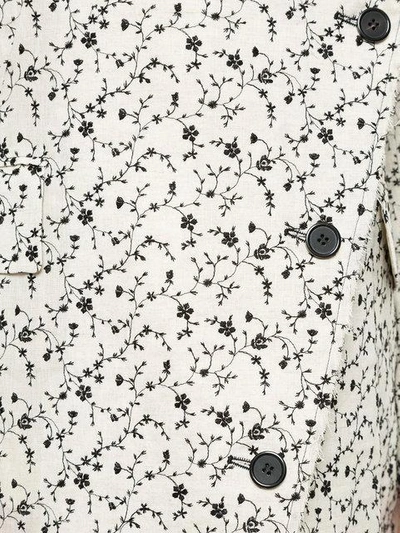 Shop Aalto Floral Print Asymmetric Buttoned Coat In White