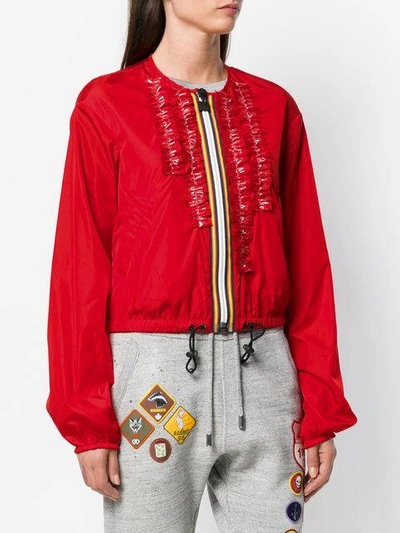 Shop Dsquared2 Zipped Bomber Jacket In Red
