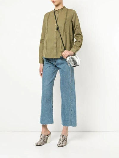 Shop M.i.h Jeans Joni Poplin Shirt In Green