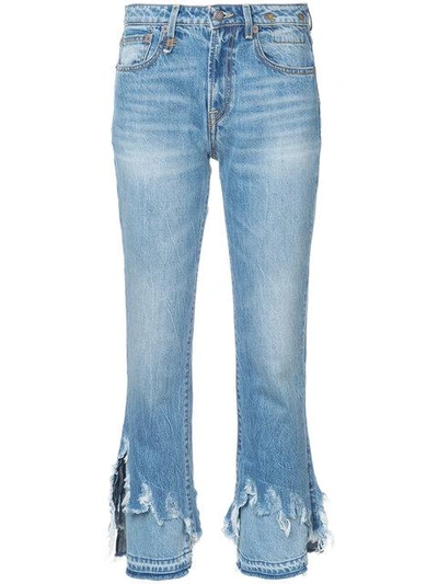 Shop R13 Distressed Detail Jeans In Blue