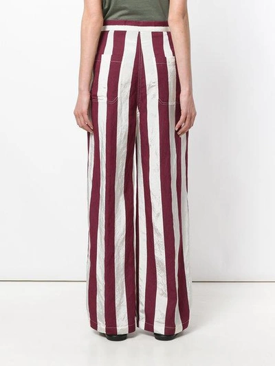 Shop Aspesi Striped Wide-leg Trousers In Neutrals
