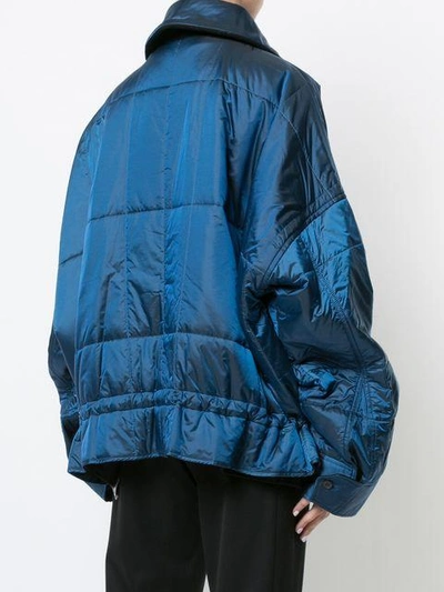 Shop Haider Ackermann Oversized Duffle Jacket In Blue