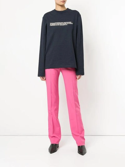 Shop Calvin Klein 205w39nyc Embroidered Text Sweatshirt - Blue