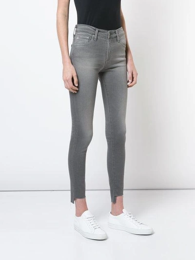 Shop Ag Jeans High Low Hem Skinny Jeans - Grey