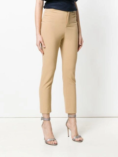Shop Jacquemus Cropped Skinny Trousers - Neutrals In Nude & Neutrals