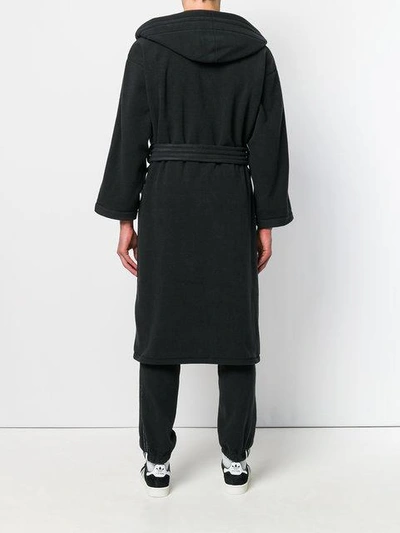 Shop Adidas Originals By Alexander Wang Long Length Fleece Robe Coat In Black