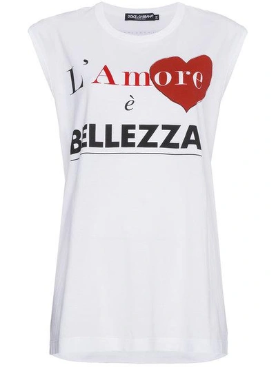 Shop Dolce & Gabbana L'amore E Bellezza T Shirt In Hwo83 White