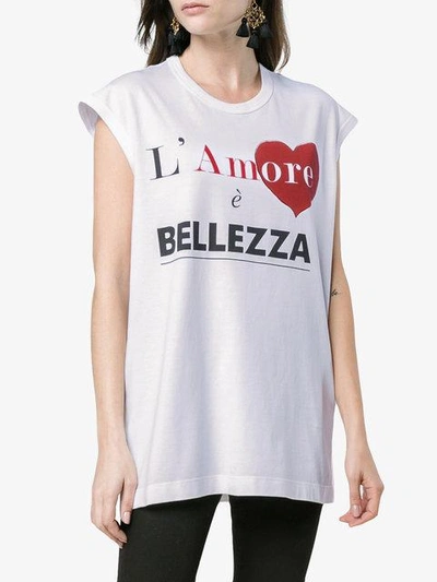 Shop Dolce & Gabbana L'amore E Bellezza T Shirt In Hwo83 White