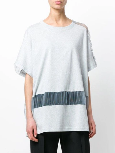 Shop Maison Margiela Sheer Panel Top In Blue