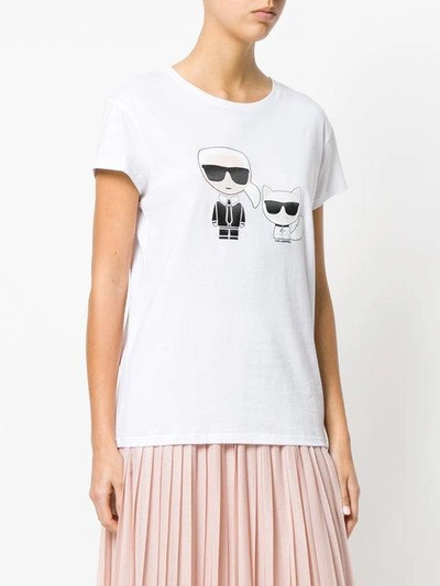 Shop Karl Lagerfeld Karl & Choupette Ikonik T-shirt In White