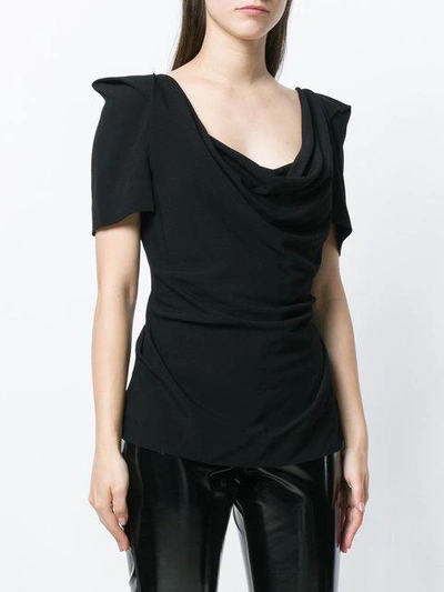 Shop Vivienne Westwood Anglomania Ruched Scoop Neck T-shirt - Black