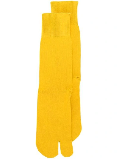 Shop Maison Margiela Tabi Socks In Yellow & Orange