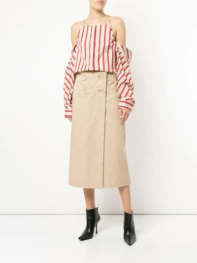 Shop Christopher Esber Resin Skirt In Brown