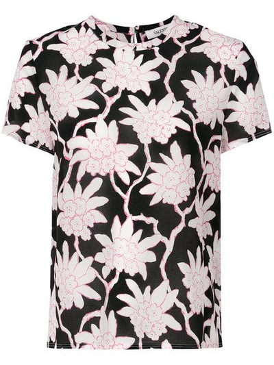 Valentino Popflowers Print Top - Black In Black