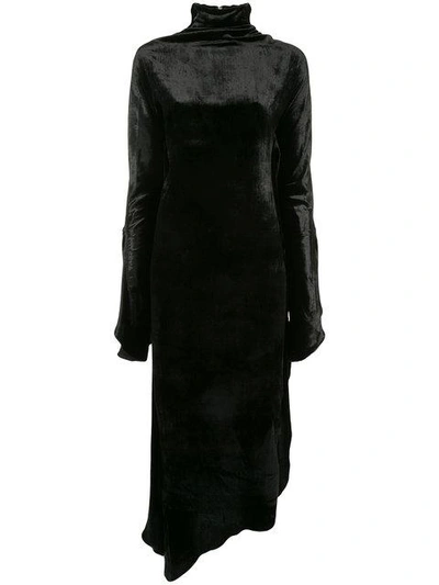 Shop Paula Knorr Relief Long Sleeve Dress In Black