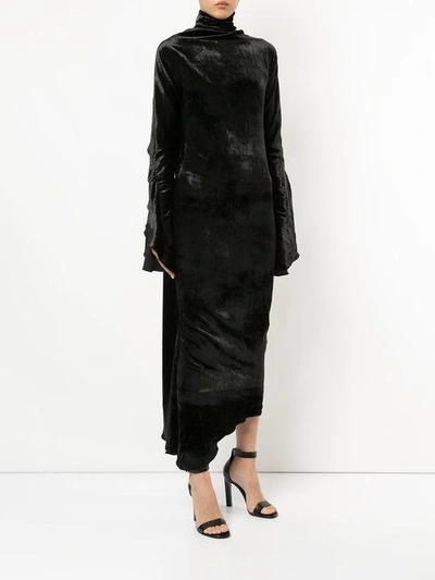 Shop Paula Knorr Relief Long Sleeve Dress In Black