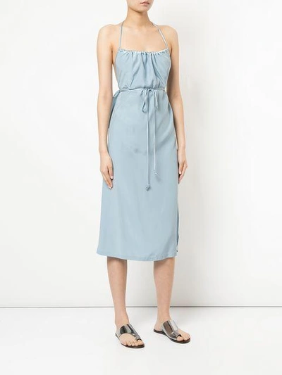 Shop Kacey Devlin Strapless Midi Dress - Blue