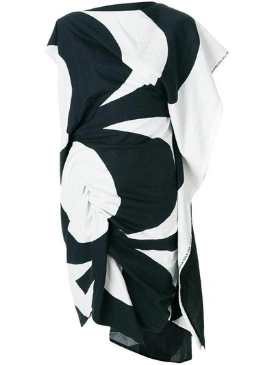 Shop Junya Watanabe Optical Print Asymmetric Dress - Black