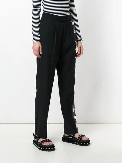 Shop Faith Connexion X Kappa Tailored Trousers In Black