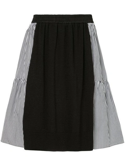 Shop Goen J Stripe Paneled Knit Skirt In Black