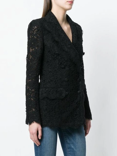 double breasted lace blazer