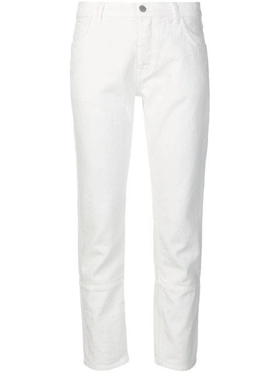 Shop Andrea Ya'aqov Cropped Tapered Jeans In White