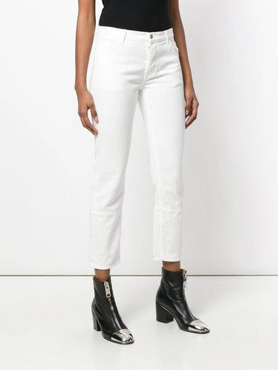 Shop Andrea Ya'aqov Cropped Tapered Jeans In White