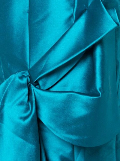 Shop Marchesa Strapless Flared Maxi Dress In Blue