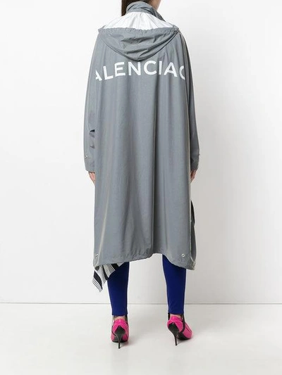 Shop Balenciaga Opera Raincoat In Grey