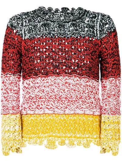 Shop Sonia Rykiel Colour-block Crochet Sweater